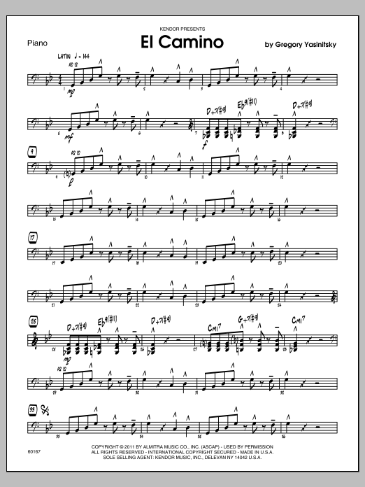 El Camino - Piano (Jazz Ensemble) von Gregory Yasinitsky