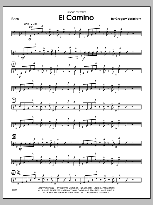 El Camino - Bass (Jazz Ensemble) von Gregory Yasinitsky