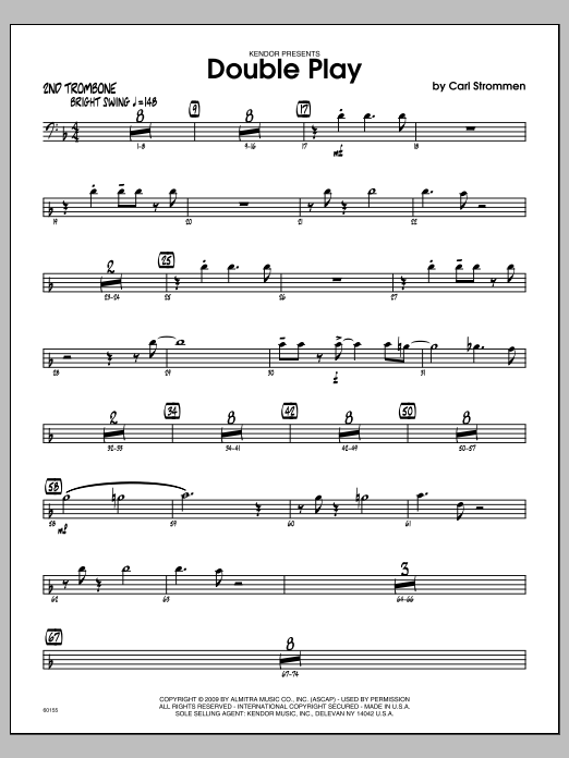 Double Play - 2nd Trombone (Jazz Ensemble) von Carl Strommen