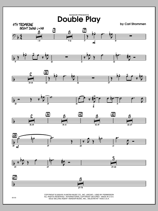 Double Play - 4th Trombone (Jazz Ensemble) von Carl Strommen