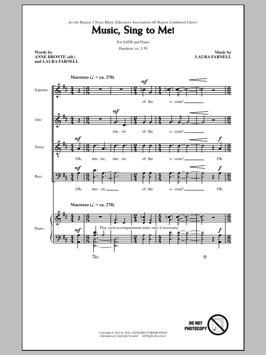 Music, Sing To Me (SATB Choir) von Laura Farnell