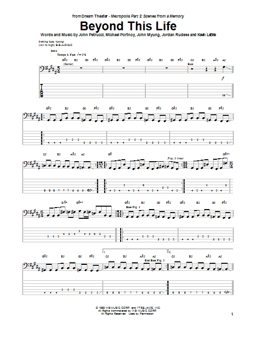 Beyond This Life (Bass Guitar Tab) von Dream Theater