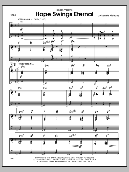 Hope Swings Eternal - Piano (Jazz Ensemble) von Lennie Niehaus