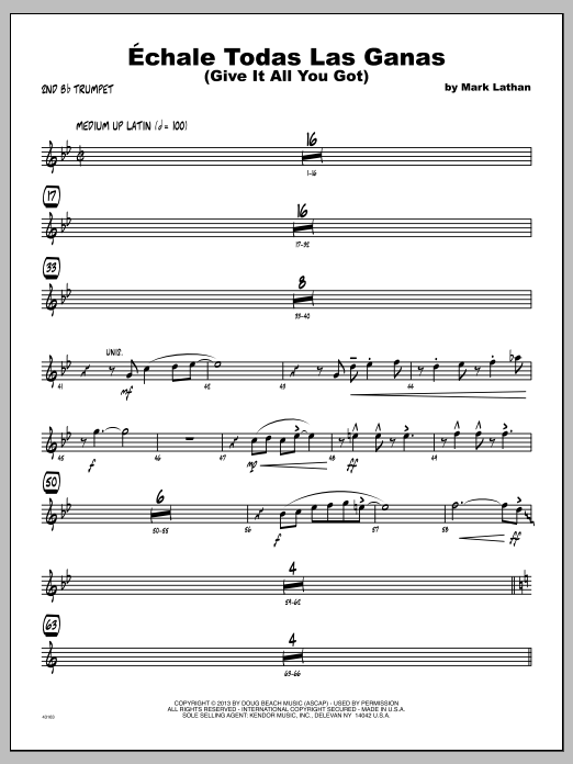 Echale Todas Las Ganas (Give It All You Got) - 2nd Bb Trumpet (Jazz Ensemble) von Mark Lathan