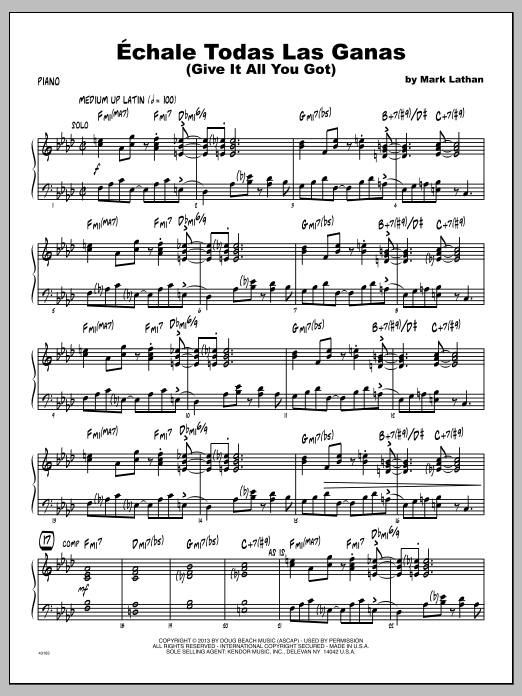 Echale Todas Las Ganas (Give It All You Got) - Piano (Jazz Ensemble) von Mark Lathan