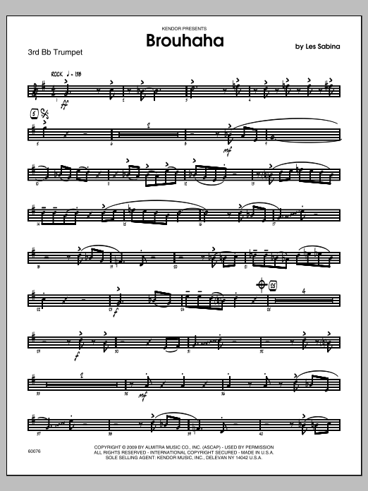 Brouhaha - 3rd Bb Trumpet (Jazz Ensemble) von Les Sabina