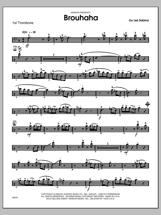 Brouhaha - 1st Trombone (Jazz Ensemble) von Les Sabina