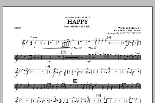 Happy (from Despicable Me 2) (arr. Michael Brown) - Oboe (Concert Band) von Pharrell Williams