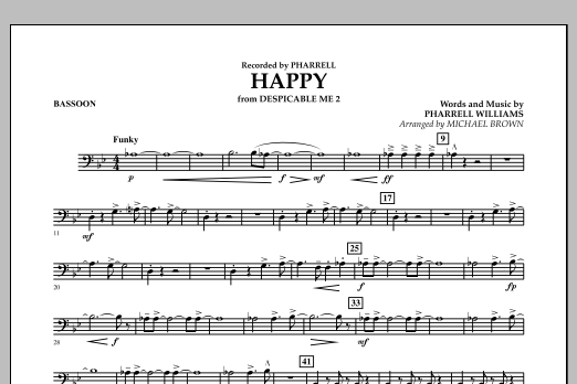 Happy (from Despicable Me 2) (arr. Michael Brown) - Bassoon (Concert Band) von Pharrell Williams
