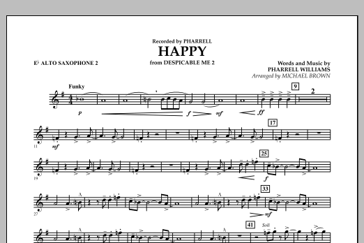 Happy (from Despicable Me 2) (arr. Michael Brown) - Eb Alto Saxophone 2 (Concert Band) von Pharrell Williams