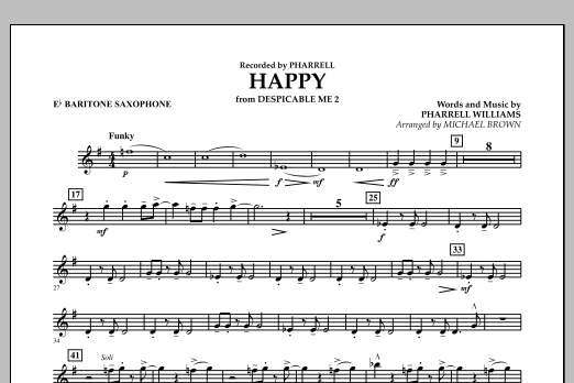 Happy (from Despicable Me 2) (arr. Michael Brown) - Eb Baritone Saxophone (Concert Band) von Pharrell Williams