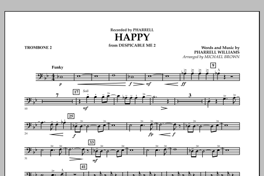 Happy (from Despicable Me 2) (arr. Michael Brown) - Trombone 2 (Concert Band) von Pharrell Williams