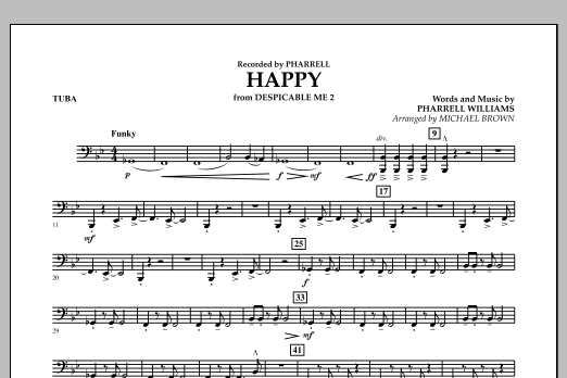 Happy (from Despicable Me 2) (arr. Michael Brown) - Tuba (Concert Band) von Pharrell Williams