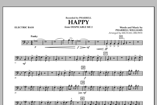 Happy (from Despicable Me 2) (arr. Michael Brown) - Electric Bass (Concert Band) von Pharrell Williams
