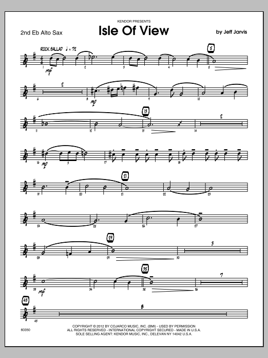 Isle Of View - 2nd Eb Alto Saxophone (Jazz Ensemble) von Jeff Jarvis