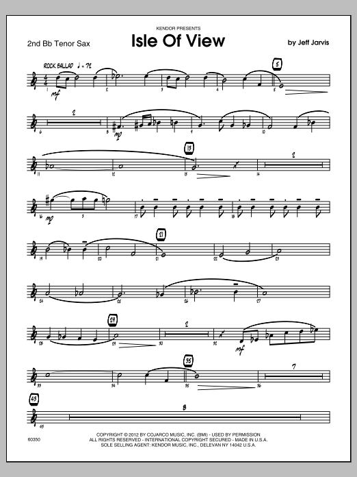 Isle Of View - 2nd Bb Tenor Saxophone (Jazz Ensemble) von Jeff Jarvis