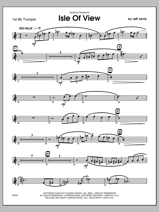 Isle Of View - 1st Bb Trumpet (Jazz Ensemble) von Jeff Jarvis