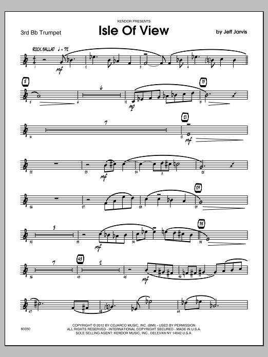 Isle Of View - 3rd Bb Trumpet (Jazz Ensemble) von Jeff Jarvis