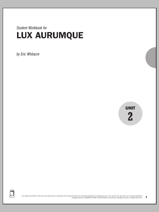 Guides to Band Masterworks, Vol. 4 - Student Workbook - Lux Aurumque (Instrumental Method) von Eric Whitacre