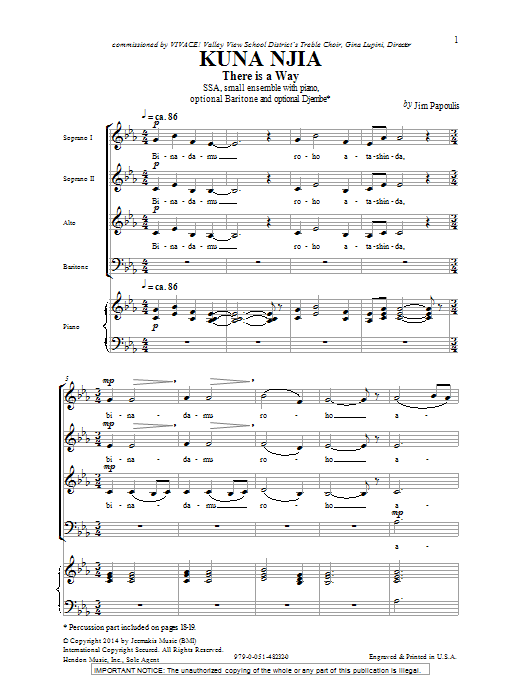Kuna Nijia (SSA Choir) von Jim Papoulis