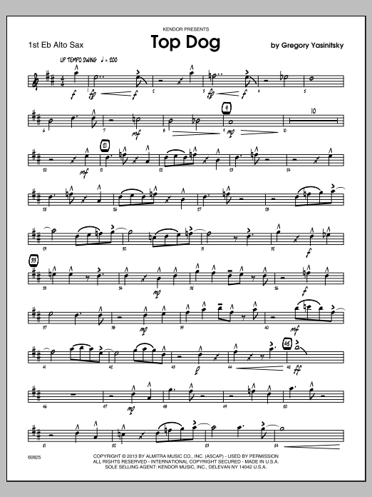 Top Dog - 1st Eb Alto Saxophone (Jazz Ensemble) von Gregory Yasinitsky