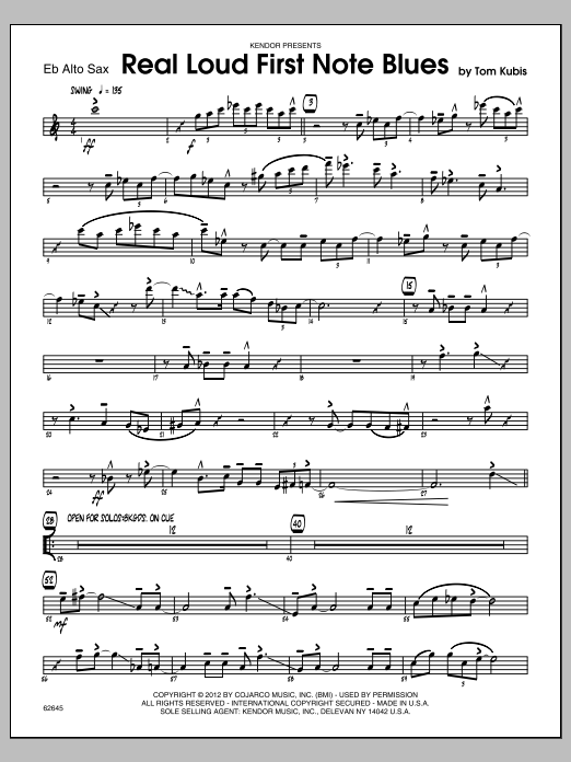 Real Loud First Note Blues - Eb Alto Sax (Jazz Ensemble) von Tom Kubis