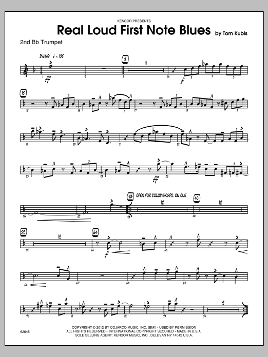 Real Loud First Note Blues - 2nd Bb Trumpet (Jazz Ensemble) von Tom Kubis