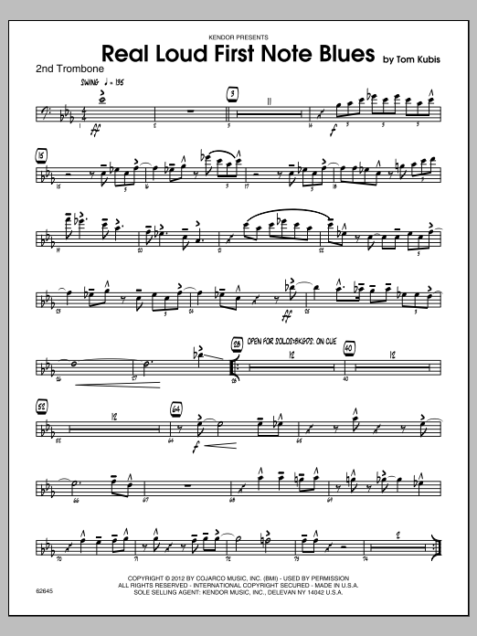 Real Loud First Note Blues - 2nd Trombone (Jazz Ensemble) von Tom Kubis