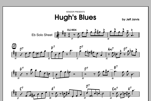 Hugh's Blues - Eb Solo Sheet (Jazz Ensemble) von Jeff Jarvis