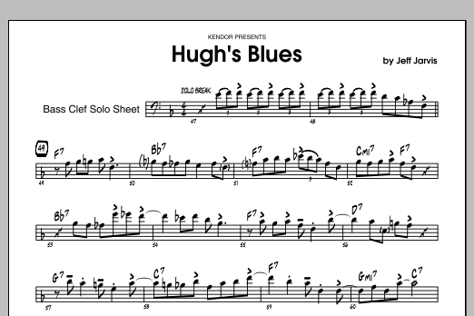 Hugh's Blues - Bass Clef Solo Sheet (Jazz Ensemble) von Jeff Jarvis