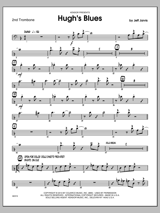 Hugh's Blues - 2nd Trombone (Jazz Ensemble) von Jeff Jarvis