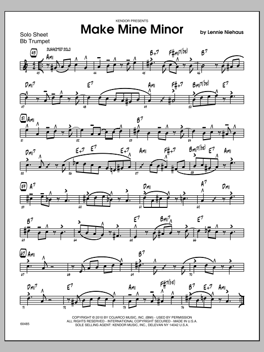 Make Mine Minor - Solo Sheet - Trumpet (Jazz Ensemble) von Lennie Niehaus