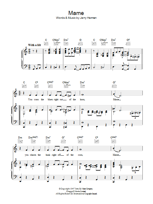 Mame (Piano, Vocal & Guitar Chords) von Bobby Darin