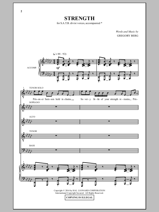 Strength (SATB Choir) von Gregory Berg