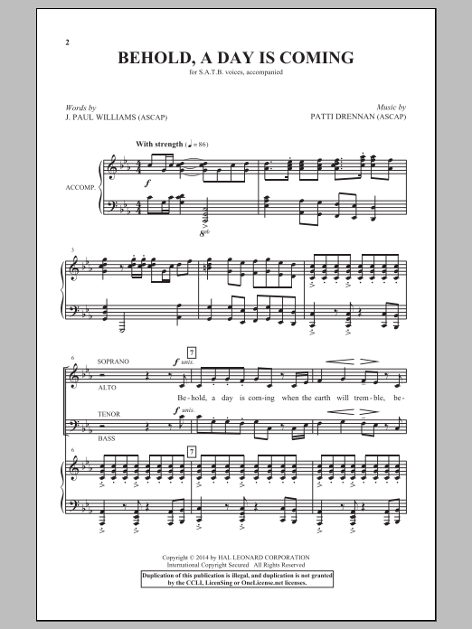 Behold, A Day Is Coming (SATB Choir) von Patti Drennan