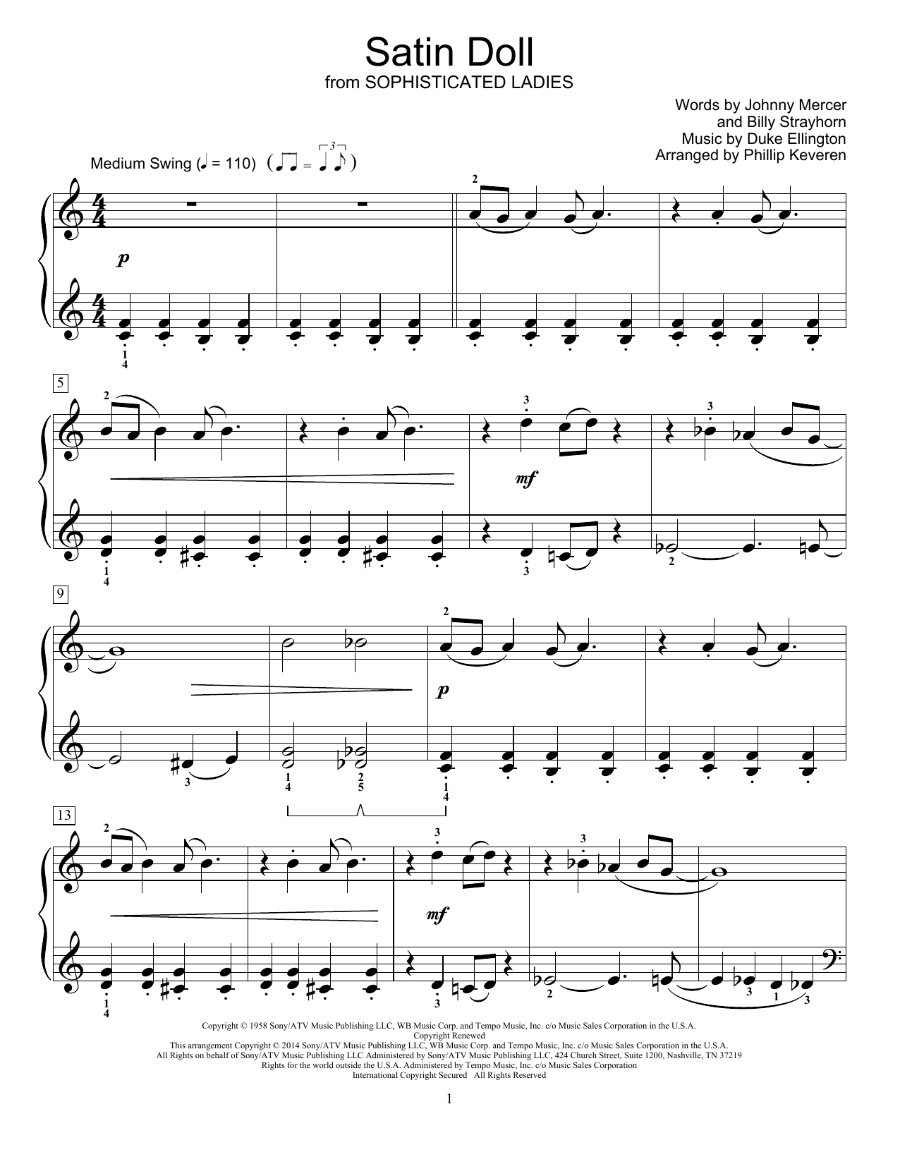 Satin Doll (arr. Phillip Keveren) (Educational Piano) von Duke Ellington