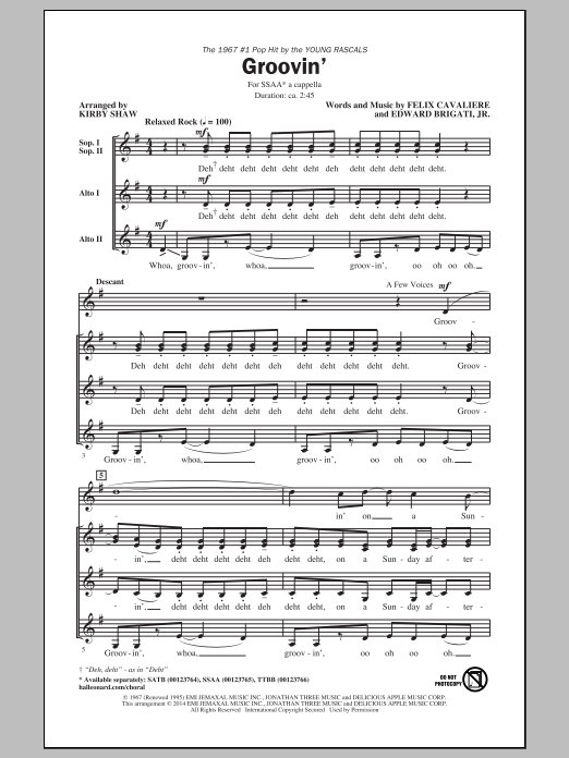 Groovin' (SSA Choir) von Kirby Shaw