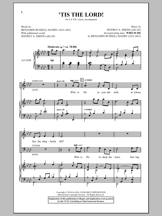 'Tis The Lord! (SATB Choir) von Jeffrey A. Smith