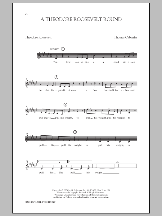 A Theodore Roosevelt Round (Choir) von Thomas Cabaniss