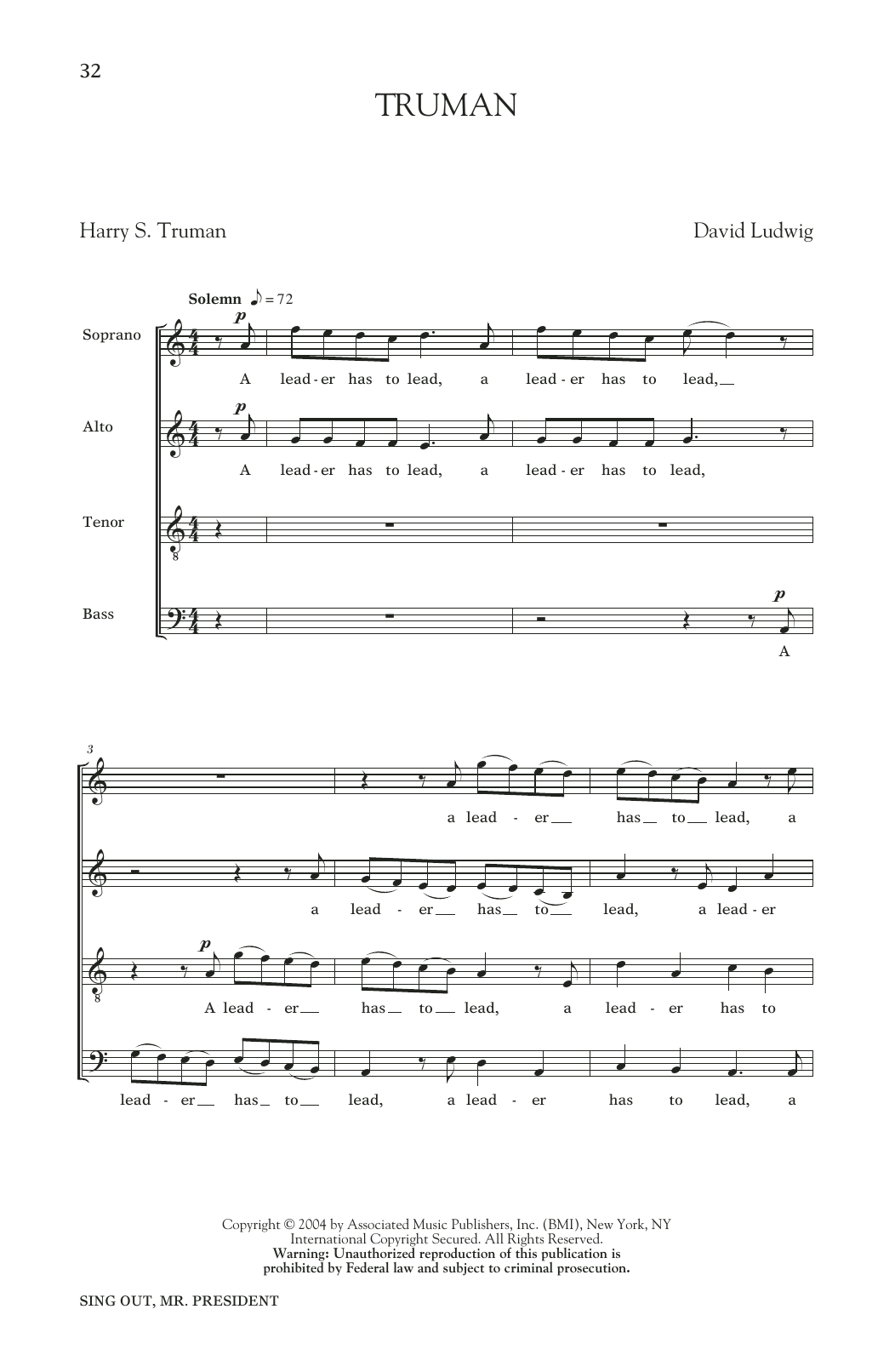 Truman (SATB Choir) von David Ludwig