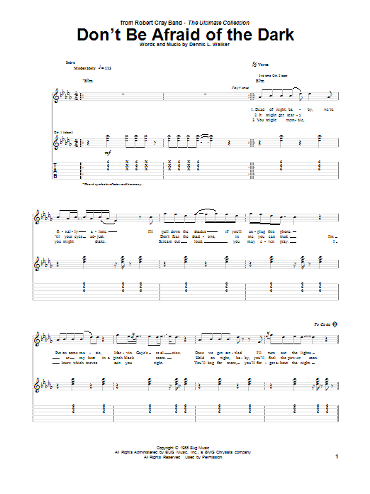 Don't Be Afraid Of The Dark (Guitar Tab) von Robert Cray