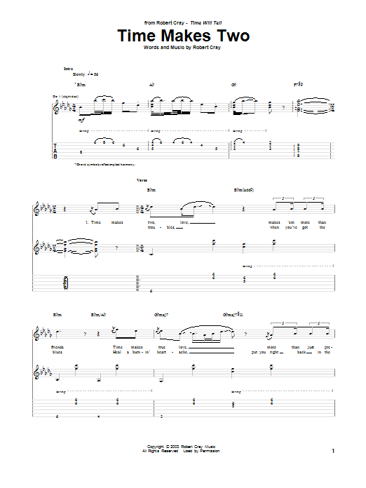 Time Makes Two (Guitar Tab) von Robert Cray