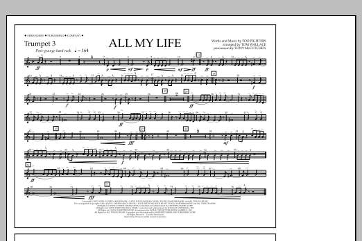 All My Life - Trumpet 3 (Marching Band) von Tom Wallace