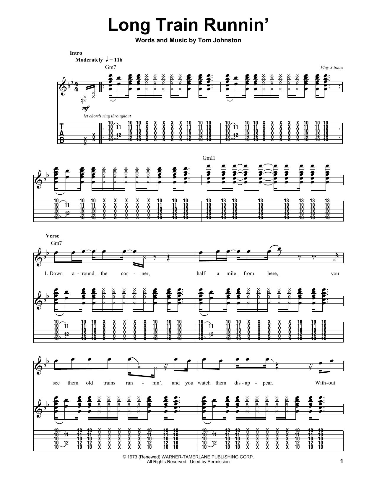 Long Train Runnin' (Guitar Tab (Single Guitar)) von The Doobie Brothers