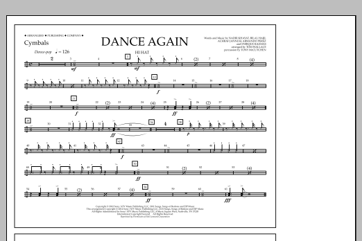 Dance Again - Cymbals (Marching Band) von Tom Wallace