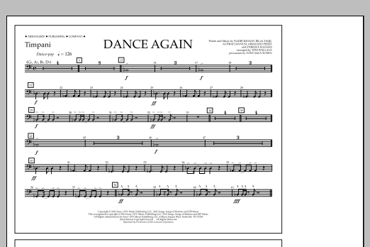 Dance Again - Timpani (Marching Band) von Tom Wallace