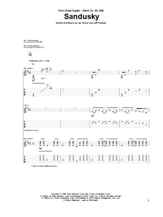 Sandusky (Guitar Tab) von Uncle Tupelo