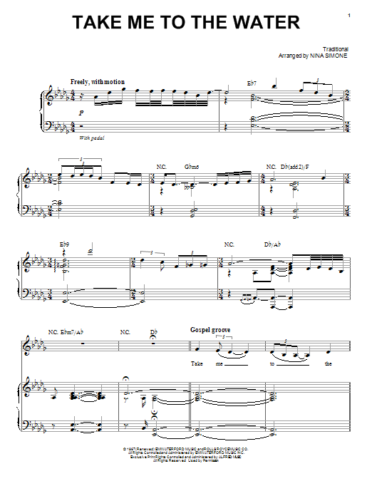Take Me To The Water (Piano & Vocal) von Nina Simone