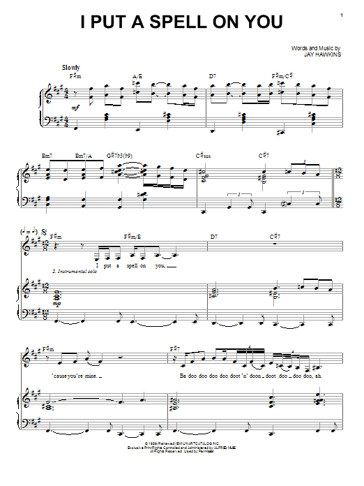 I Put A Spell On You (Piano & Vocal) von Nina Simone