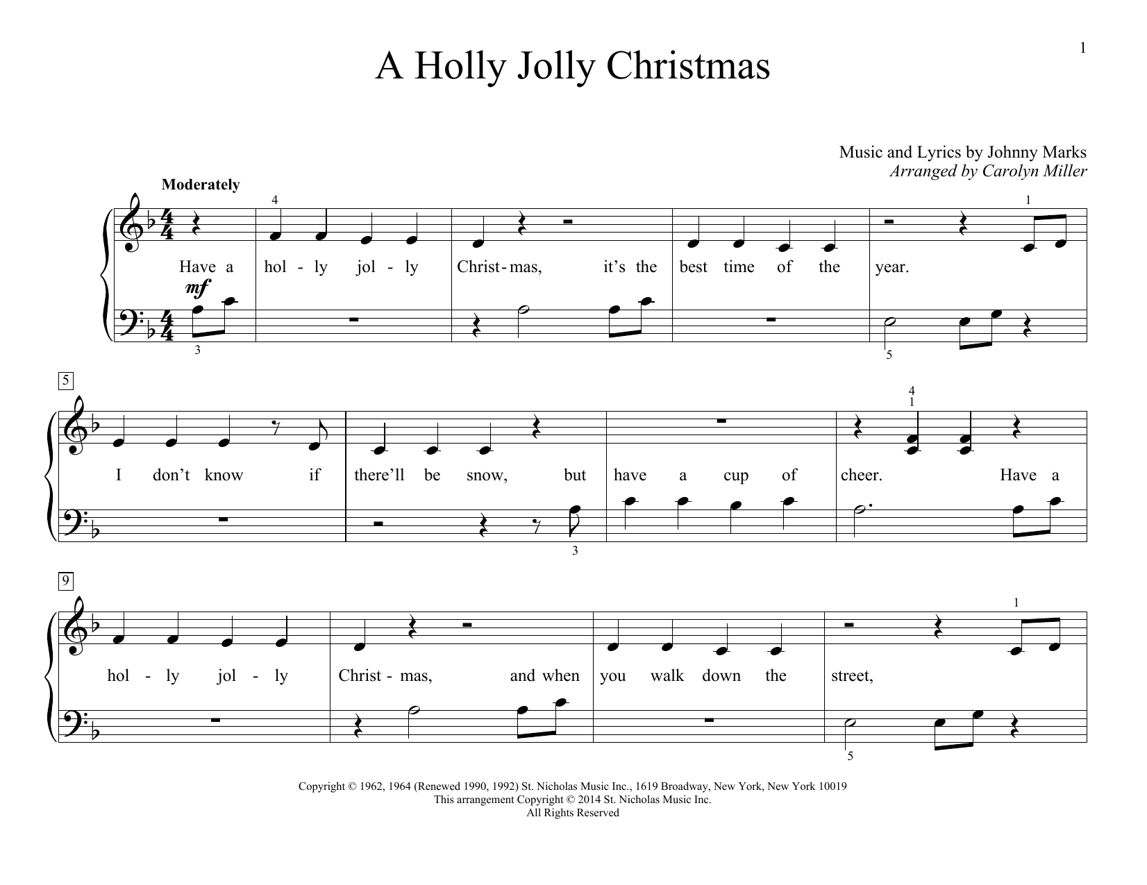 A Holly Jolly Christmas (Educational Piano) von Carolyn Miller